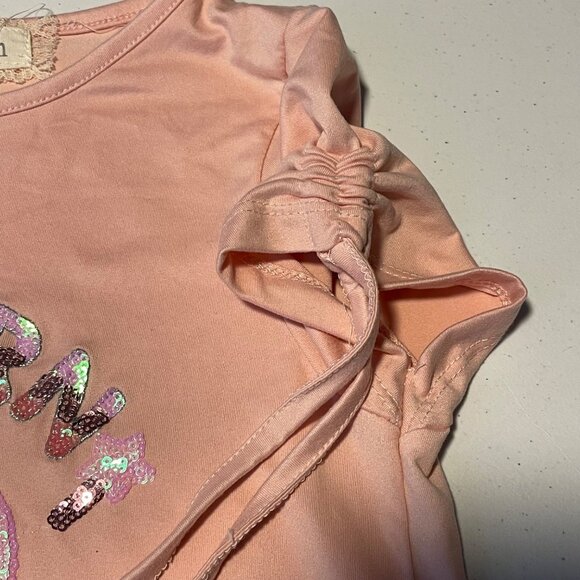 Btween Girls Pink Unicorn Club Sequin Tie-Sleeve T-Shirt Size 10 - Picture 8 of 11